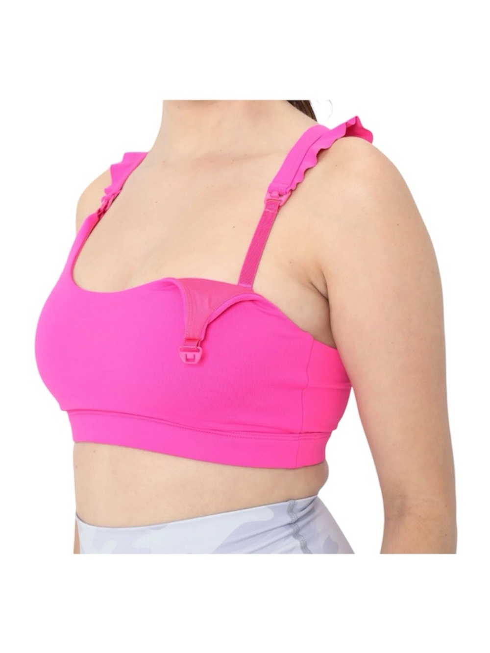 Sweat & Milk Madison Medium Support Nursing Sports Bra Dragon Fruit Pink Large